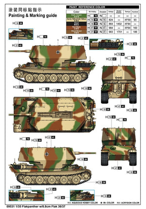 Trumpeter 09531 Flakpanther avec canon Flak 36/37 de 8,8 cm 1/35  – imagen 3
