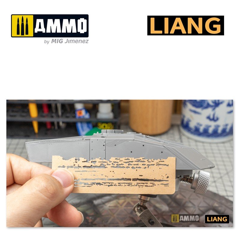 Pochoirs pour aérographe Liang 0009 à effets d&amp;#39;écaillage – image 7