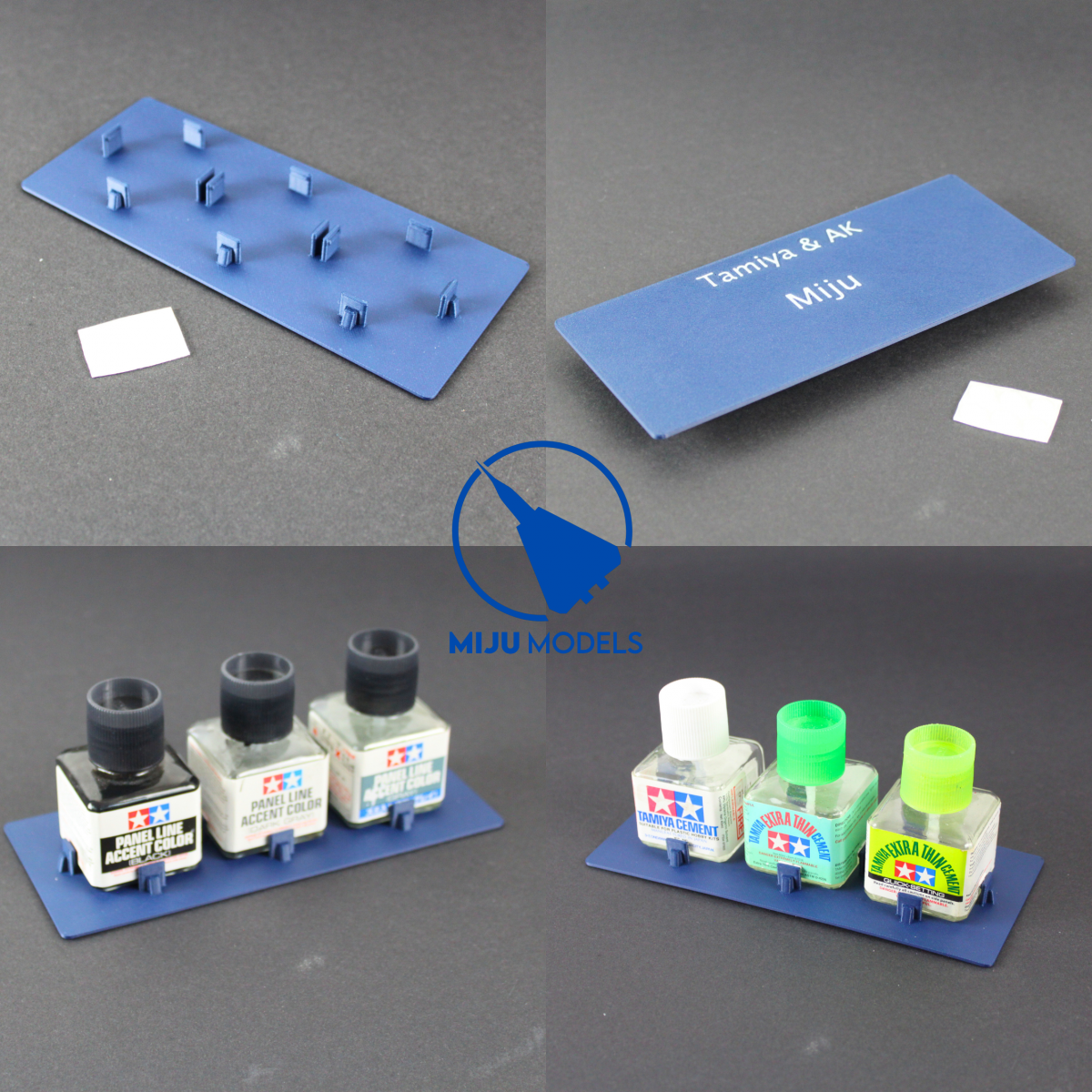 Miju Models HOLDER-TAM_AK-TRIPLE Podstawka potrójna / Triple stand Tamiya &amp; AK 40ml