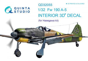 Intérieur imprimé en 3D et coloré sur papier décalcomanie Quinta Studio QD32055 FW 190A-5 (pour maquette Hasegawa) 1/32