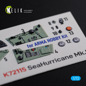 Décalcomanies 3D intérieures KELIK K72115 Sea Hurricane Mk I pour maquette Arma Hobby au 1/72  – immagine 4