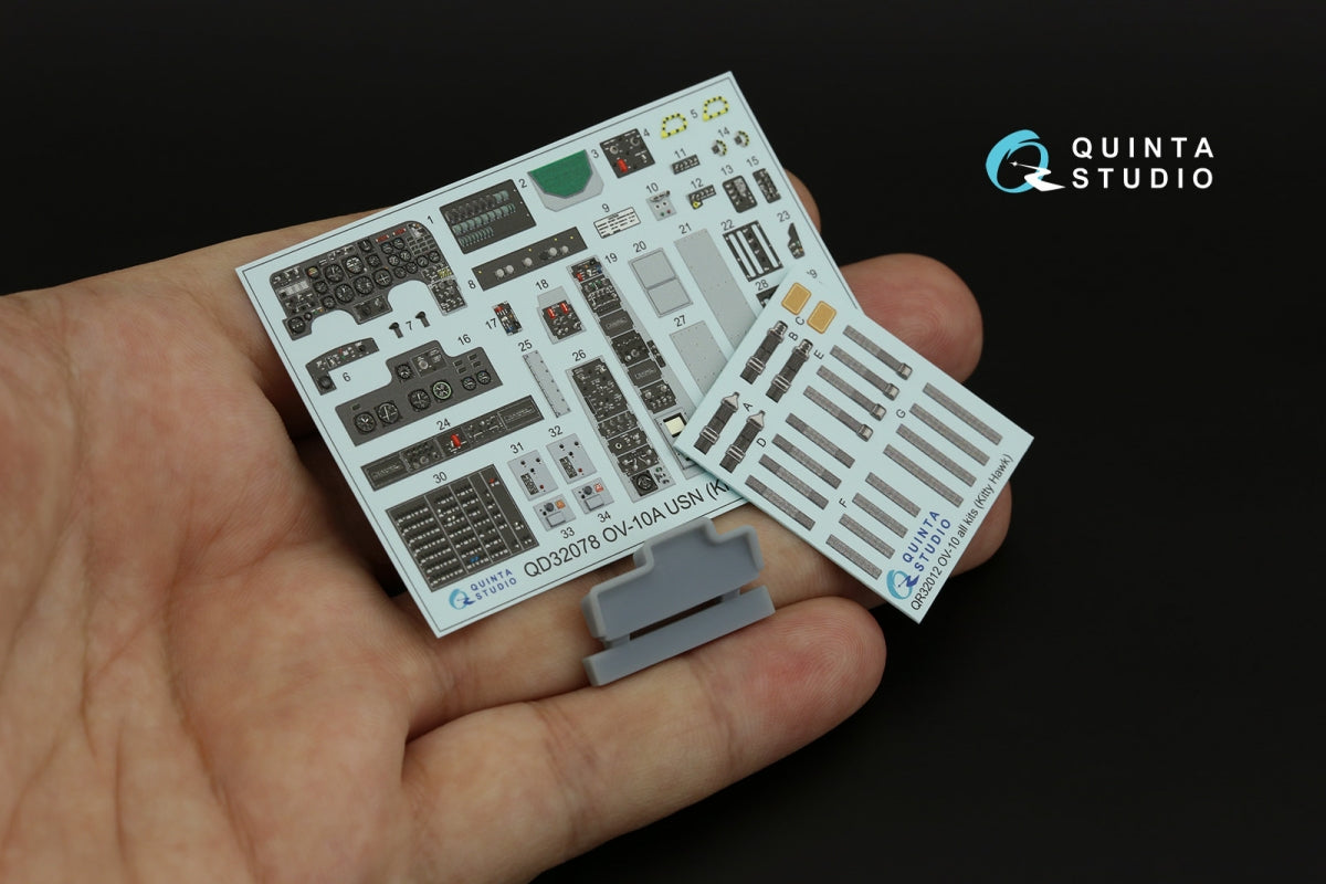 Intérieur imprimé en 3D et coloré sur papier décalcomanie (KittyHawk) pour OV-10A (version USN) de Quinta Studio QD32078, échelle 1/32 – imagen 4