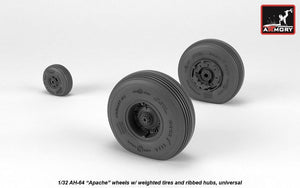 Roues Armory Models AW32312 AH-64 Apache avec pneus lestés, moyeux nervurés 1/32