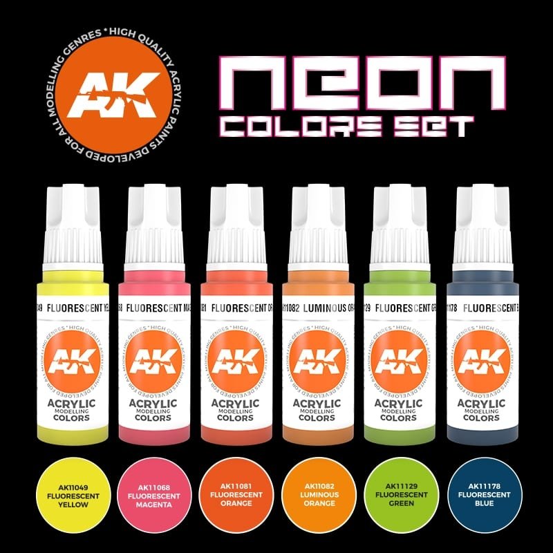 AK Interactive AK11610 3G NEON COLORS SET – zdjęcie 2