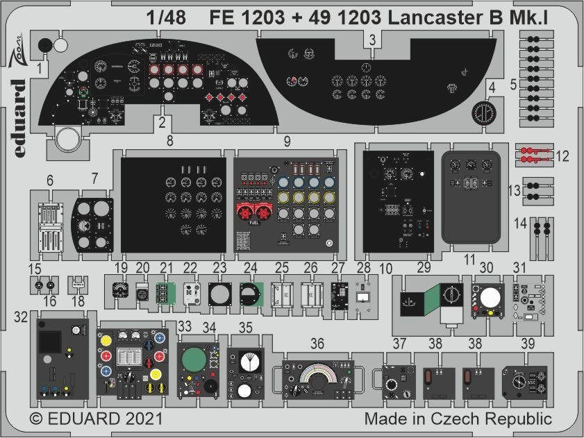 Cockpit du Lancaster B Mk.I Eduard 491203, maquette HK au 1/48
