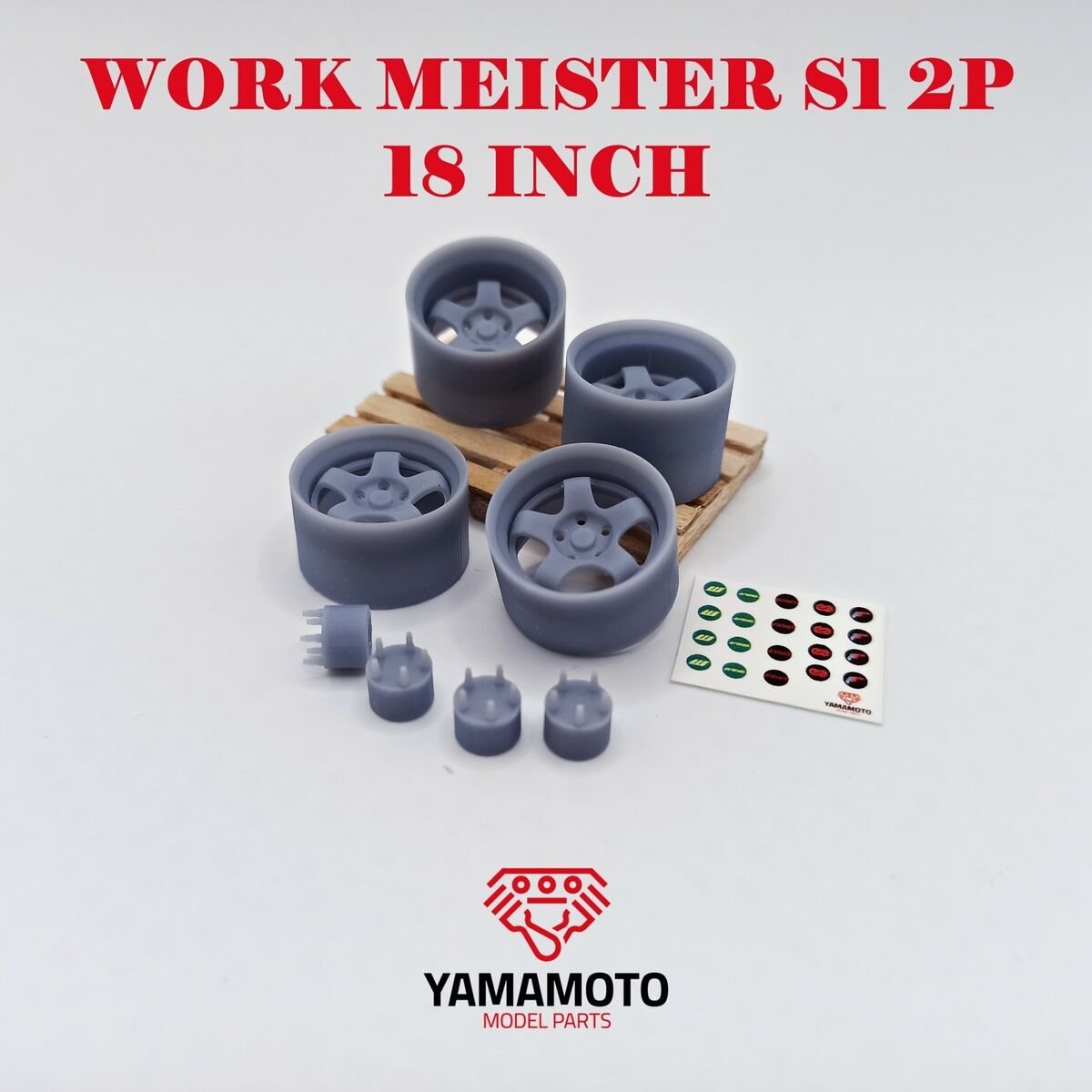 Yamamoto Model Parts YMPRIM6 Work Meister S1 2P 18" 5 Nuts 1/24