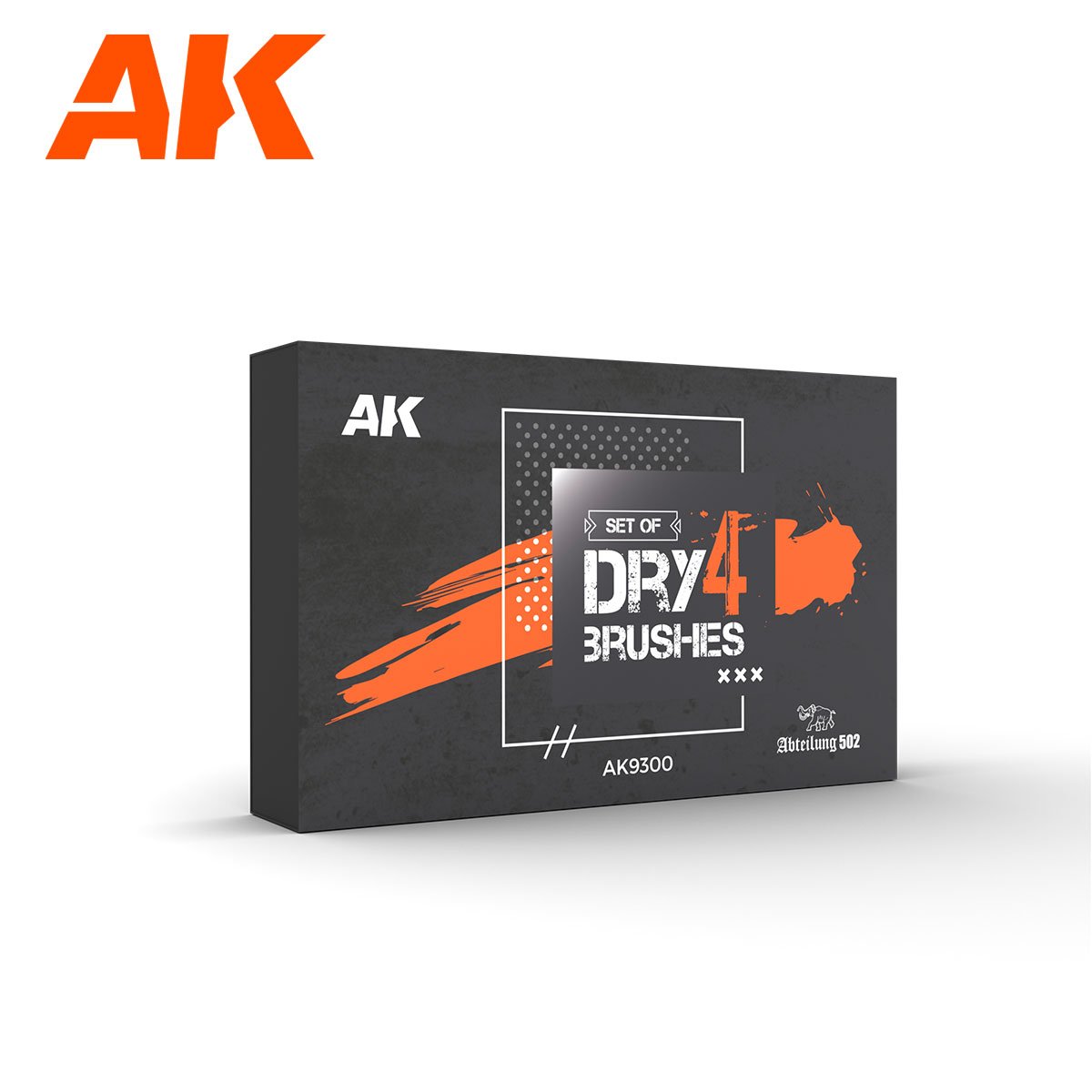 AK Interactive AK9300 ENSEMBLE DE 4 BROSSES À SEC