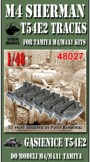 Chenilles Toro Model 48027 M4 Sherman T54E2 pour maquettes Tamiya M4/M4A1 (impression 3D) 1/48