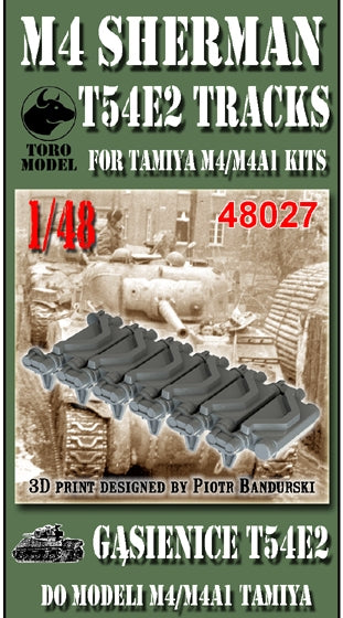 Chenilles Toro Model 48027 M4 Sherman T54E2 pour maquettes Tamiya M4/M4A1 (impression 3D) 1/48