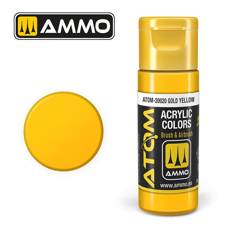 Ampoil Mig Jimenez 20020 ATOM COLOR Jaune Or 20ml