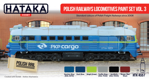 Coffret de peinture pour locomotives Hataka HTK-AS57 des Chemins de fer polonais, volume 3