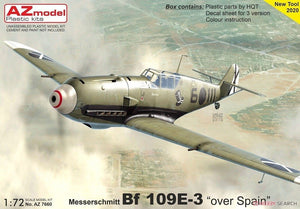 Maquette AZ7660 Messerschmitt Bf 109E-3 au-dessus de l&amp;#39;Espagne, échelle 1/72