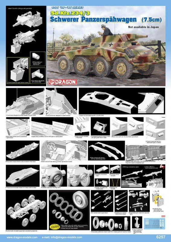 Dragon 6257 SD. Kfz. 234/3 Schwerer Panzerspahwagen (7,5 cm) (1/35) – image 2