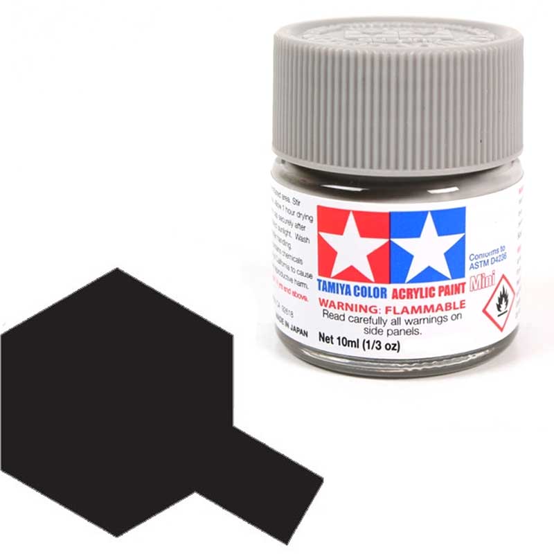 Peinture acrylique Tamiya X1 Noir (81501) 10 ml