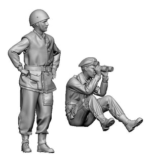 Glowel Miniatures 35057 Équipage de char britannique 1944-45 (2 figurines, imprimées en 3D) 1/35
