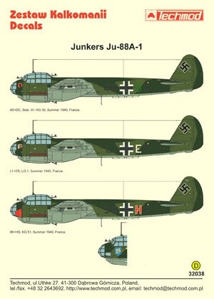 Techmod 32038 - Junkers Ju 88A-1 1/32 – immagine 2