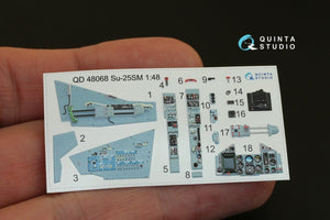 Intérieur imprimé en 3D et coloré sur papier décalcomanie Quinta Studio QD48068 Su-25SM (pour kit KP) 1/48 – image 3