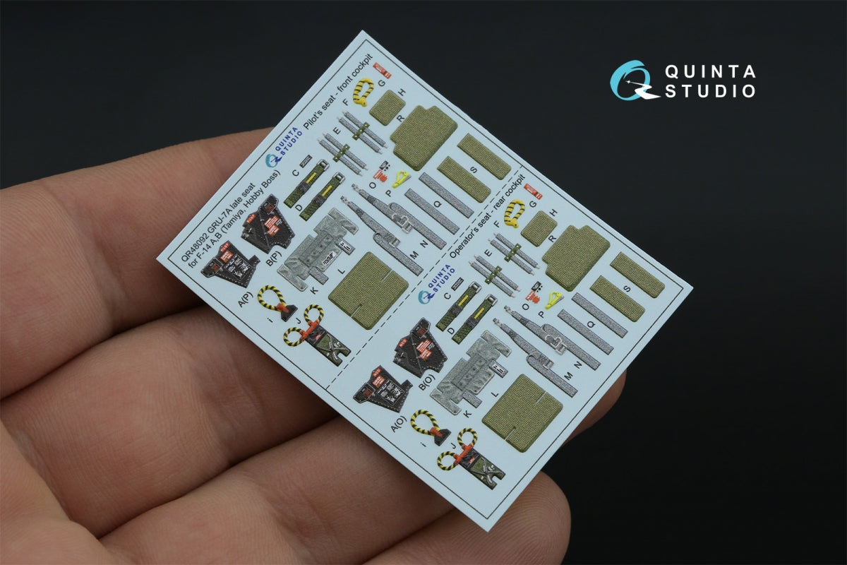 Quinta Studio QR+48092 GRU-7A tardif, 2 sièges éjectables pour F-14 A/F-14B (Tamiya, Hobby Boss) 1/48