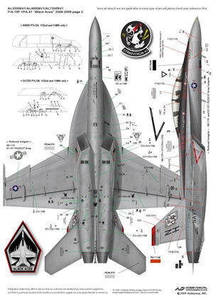 HobbyDecal AL72009V1 F/A-18F Black Aces 2008-2009 1/72 – Bild 2