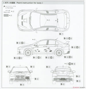 Aoshima 05987 CZ4A Lancer Evolution X &amp;#39;07 1/24 – immagine 10