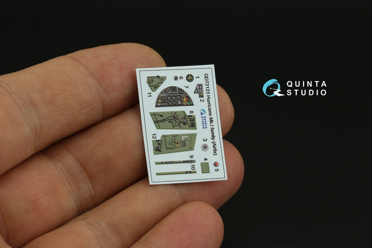 Intérieur coloré imprimé en 3D sur papier décalcomanie pour la famille Hurricane Mk.I de Quinta Studio QD72123 (Airfix) à l&amp;#39;échelle 1/72 – image 3
