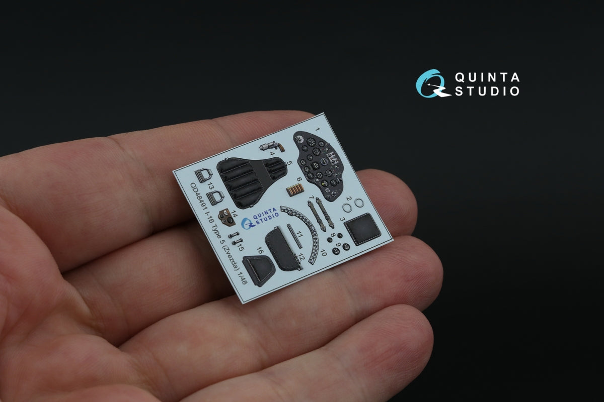 Intérieur coloré imprimé en 3D sur papier décalcomanie Quinta Studio QD48491 I-16 (pour kit Zvezda) 1/48 – image 12