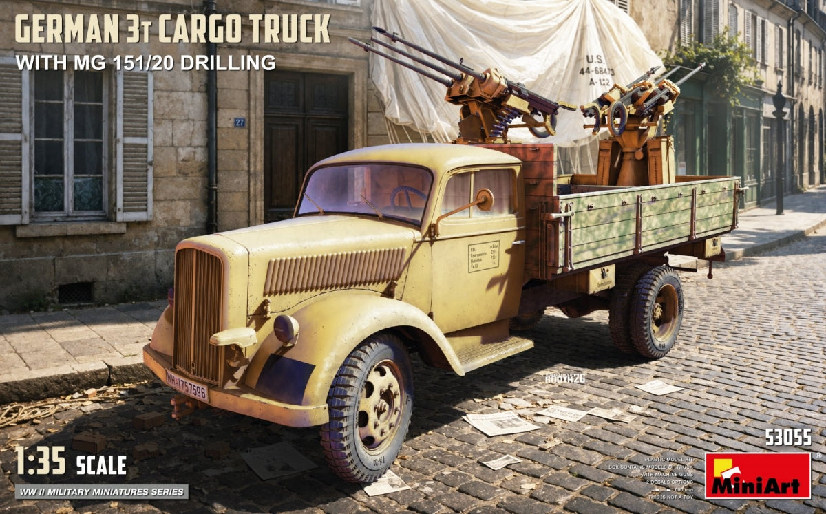 MiniArt 53055 Gewrman 3t Cargo Truck with MG 151/20 Drilling 1/35