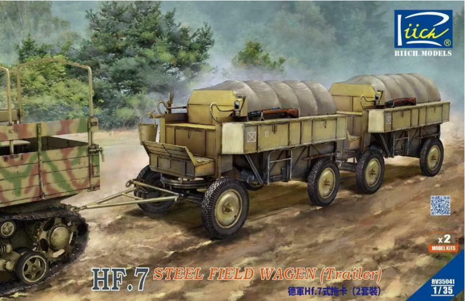 Maquette Rich Models RV35041 HF.7 Wagon de chantier en acier (remorque) 1/35