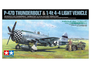 Tamiya 25214 P-47D Republic P-47D Thunderbolt &amp;quot;Bubbletop&amp;quot; &amp;amp; 1/4 Ton 4x4 Light Vehicle Set 1/48 – image 2