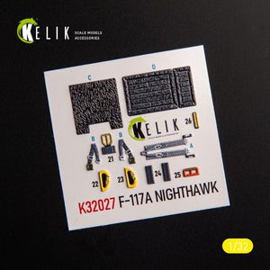 KELIK K32028 F-117A - Décalcomanies 3D pour intérieur Type 2, compatibles avec la maquette Trumpeter au 1/32 – image 3