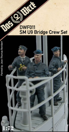 Das Werk DWF011 SM U9 Ensemble d'équipage de passerelle : comprend trois figurines en résine pour notre sous-marin (DW72001) à l'échelle 1/72.