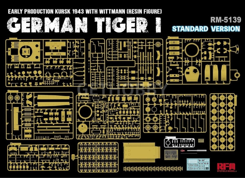Maquette Rye Field Model 5139 Tiger I Première production Wittmann Kursk 1943 Version standard 1/35 – image 3