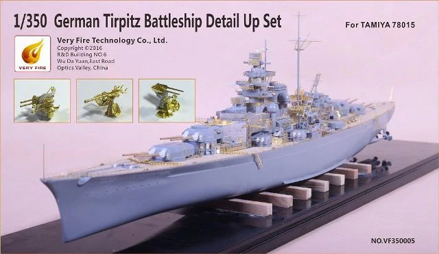 Kit de détail Very Fire VF350005 pour cuirassé allemand Tirpitz, compatible avec la maquette Tamiya 78015 au 1/350