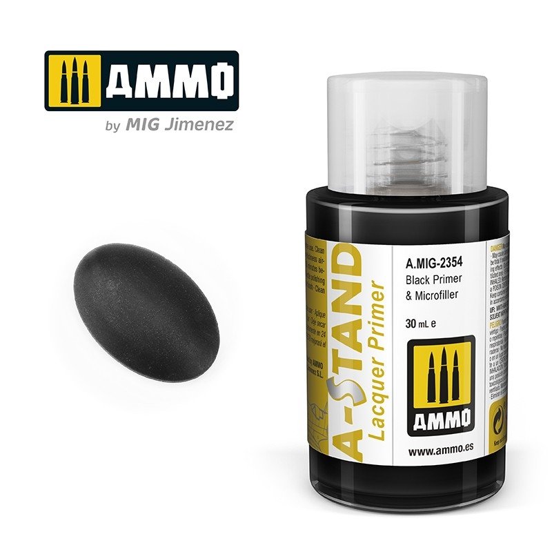 Ammo of Mig 2354 A-STAND Apprêt noir et micro-remplissage 30 ml 