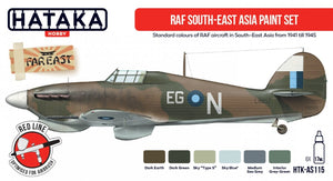 Coffret de peinture Hataka AS115 RAF Asie du Sud-Est, 6 x 17 ml