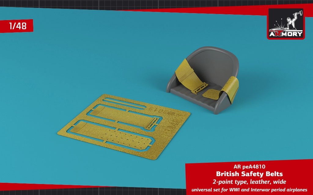 Armory Models peA4810 Ceinture de sécurité large en cuir à 2 points, modèle britannique de la Première Guerre mondiale, échelle 1/48