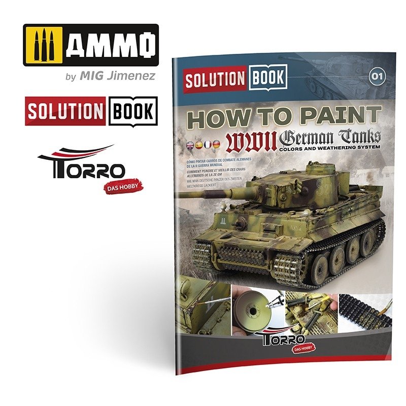 AMMO de Mig Jimenez 2414300001 Comment peindre des chars allemands de la Seconde Guerre mondiale - Livre de solutions
