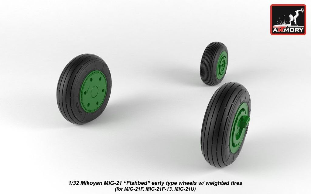 Armory Models AW32009 Roues Fishbed pour Mikoyan MiG-21 avec pneus lestés, échelle 1/32 (début de production) – image 5