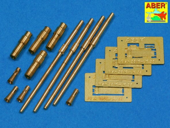 Aber 35L-087 Ensemble de 4 canons de canon allemands de 2 cm L/65 pour Flakvierling 38 (1/35)