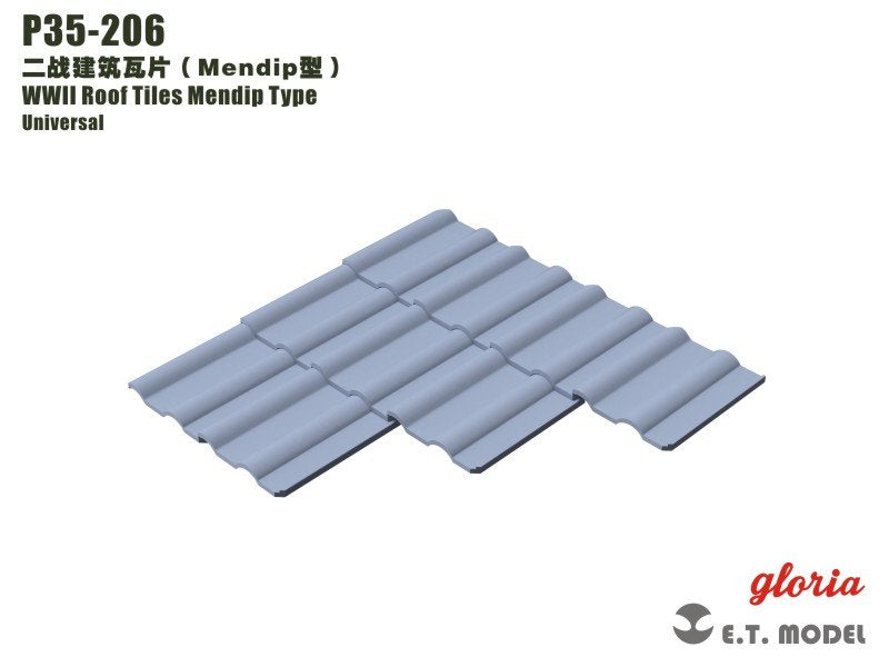 Tuiles de toit ET Model P35-206 de la Seconde Guerre mondiale, type Mendip, échelle 1/35