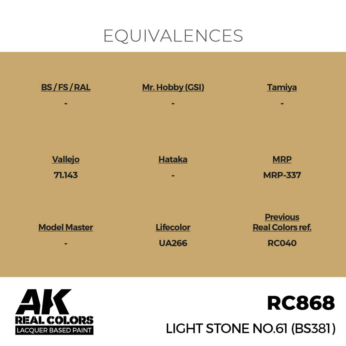 AK Interactive RC868 Light Stone n° 61 (BS381) 17 ml – immagine 3