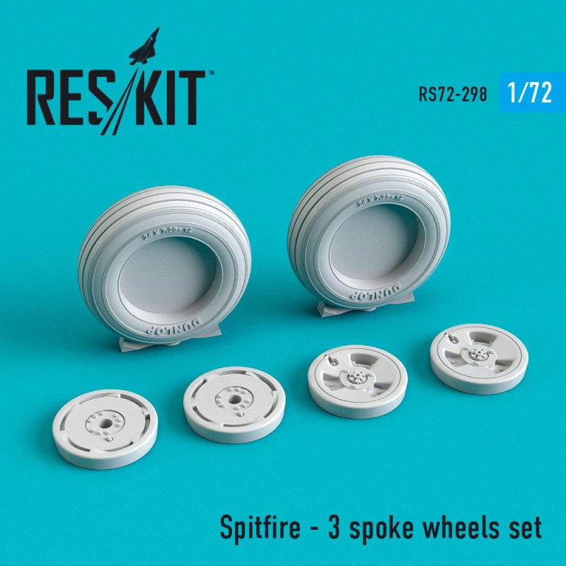 RESKIT RS72-0298 SUU-7 Spitfire - Jeu de roues à 3 rayons 1/72