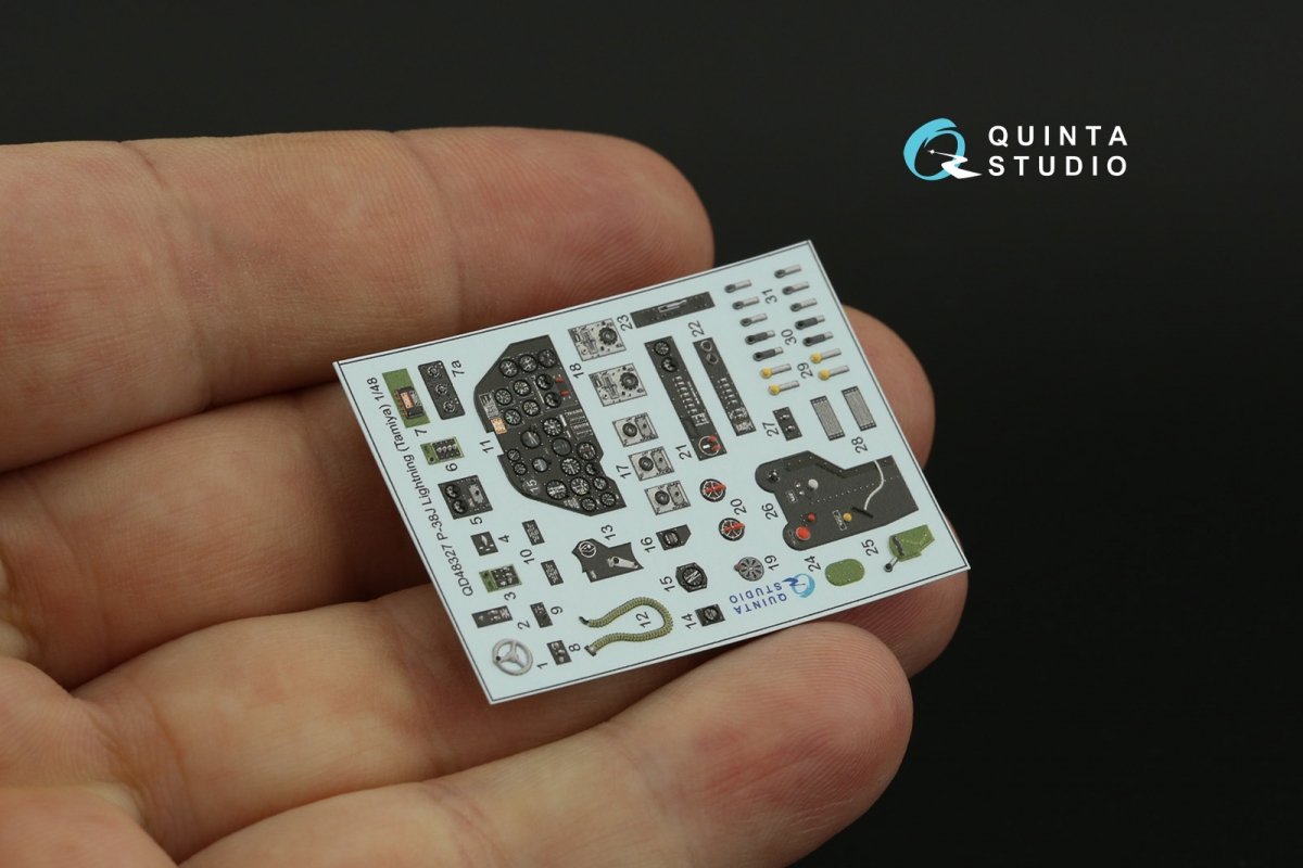 Intérieur imprimé en 3D et coloré sur papier décalcomanie Quinta Studio QD48327 P-38J (Tamiya) 1/48 – image 5