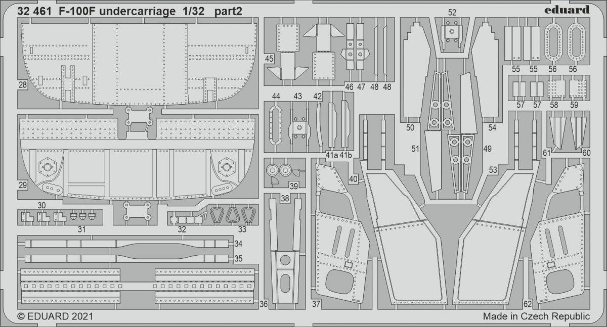 Train d&amp;#39;atterrissage Eduard 32461 F-100F pour maquette Trumpeter au 1/32 – Bild 2