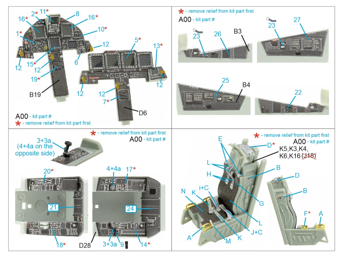 Intérieur coloré imprimé en 3D pour F-15I (Quinta Studio QD48433) sur papier décalcomanie (Academy) à l&amp;#39;échelle 1/48  – Bild 2