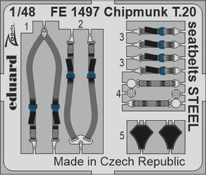 Ceintures de sécurité Eduard FE1497 Chipmunk T.20 STEEL AIRFIX 1/48
