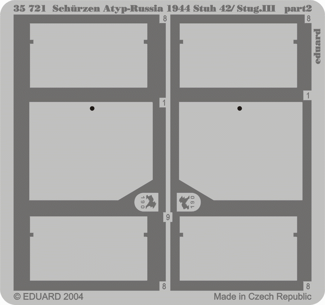 Eduard 35721 Schürzen Atyp-Russie 1944 Stuh 42/ StuG. III 1/35 Dragon – immagine 2