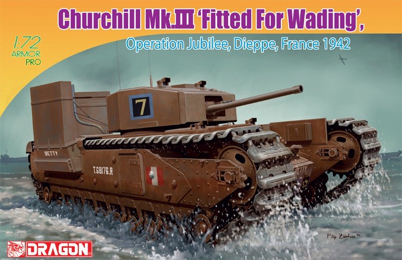 Dragon 7520 Churchill Mk.III équipé pour le gué Opération Jubilee, Dieppe France (1/72)