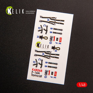 KELIK K48068 F-14A TOMCAT LATE INTÉRIEUR 3D DÉCALCOMANIES POUR MAQUETTE TAMIYA 1/48 – immagine 3