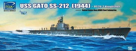 Maquettes Rich Models 20002 USS Gato SS-212 1944 + OS2U Kingfisher 1/200 